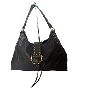 Y2K leather studded shoulder bag (b81)